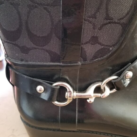COACH Tall Rubber Rain Boots - Women's Size 11B - Picture 9 of 11